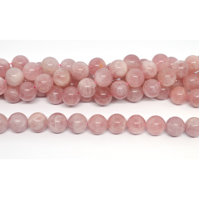Madagascar Rose Quartz polished round 14mm strand 27 beads