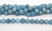 Aquamarine polished round 12mm 35 beads-beads incl pearls-Beadthemup
