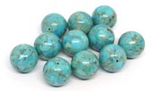 Turquoise compsite round 15mm EACH BEAD-beads incl pearls-Beadthemup