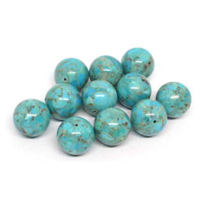 Turquoise compsite round 15mm EACH BEAD