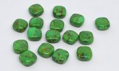 Turquoised Green polished square 9mm EACH BEAD-beads incl pearls-Beadthemup
