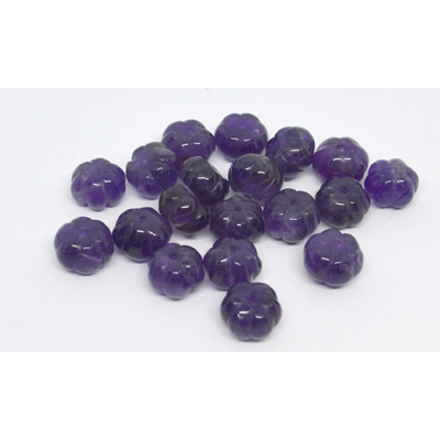 Amethyst Carved rondel 8x4mm EACH BEAD