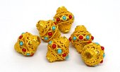 Gold plated Copper and enamel 3mm hole 15x13mm bead 2 pack-findings-Beadthemup
