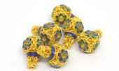 Gold plated Copper and enamel 2mm hole 15x13mm bead 2 pack-findings-Beadthemup