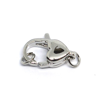 Platinum plated Brass clasp 16x11mm with 5mm Jump Ring 1 set