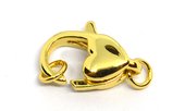 Gold plated Brass clasp 16x11mm with 5mm Jump Ring 1 set-findings-Beadthemup