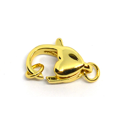 Gold plated Brass clasp 16x11mm with 5mm Jump Ring 1 set