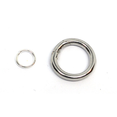 Platinum plated Brass Push Gate clasp 18x3mm with 8mm Jump Ring 1 set