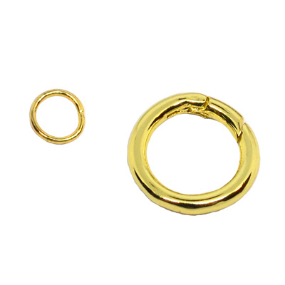 Gold plated Brass Push Gate clasp 18x3mm with 8mm Jump Ring 1 set
