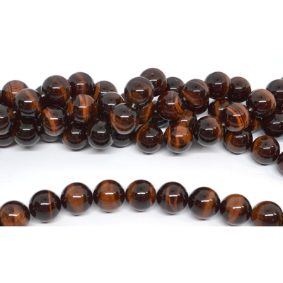 Red Tiger Eye Polished round 16mm strand 25 beads