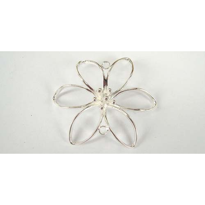 Sterling Silver Connecter 46mm Flower