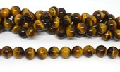 Tiger Eye Polished round 16mm strand 25 beads-beads incl pearls-Beadthemup