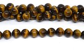 Tiger Eye Polished round 18mm strand 22 beads-beads incl pearls-Beadthemup
