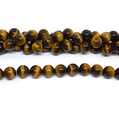 Tiger Eye Polished round 18mm strand 22 beads