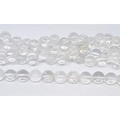 Clear Quartz polished round 14mm strand 26 beads