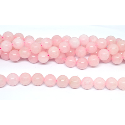 Rose Quartz (brazil) polished round 14mm strand 28 beads
