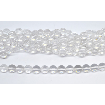 Clear Quartz polished round 12mm strand 33 beads