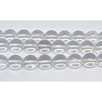 Clear Quartz polished round 16mm strand 33 beads