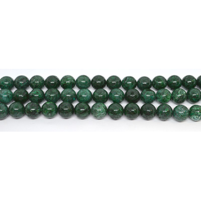 Green Picture Jasper (dyed) polished round 16mm strand 25 beads