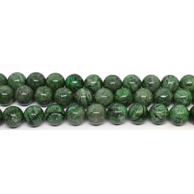 Green Picture Jasper (dyed) polished round 18mm strand 22 beads