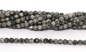 Grey Picture Jasper Faceted Round 4mm strand 100 beads-beads incl pearls-Beadthemup
