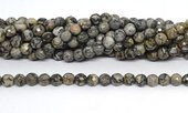 Grey Picture Jasper Faceted Round 6mm strand 66 beads-beads incl pearls-Beadthemup
