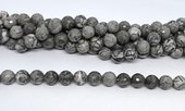 Grey Picture Jasper Faceted Round 12mm strand 34 beads-beads incl pearls-Beadthemup