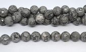 Grey Picture Jasper Faceted Round 16mm strand 25 beads-beads incl pearls-Beadthemup