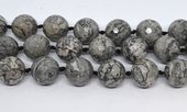 Grey Picture Jasper Faceted Round 18mm strand 22 beads-beads incl pearls-Beadthemup