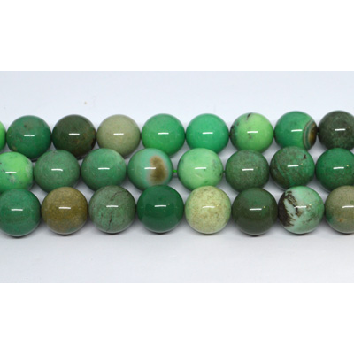 Green Grass Agate polished round 18mm strand 22 beads
