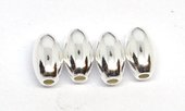 Sterling Silver oval bead 8x5mm 4 pack-findings-Beadthemup