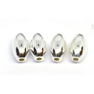 Sterling Silver oval bead 7x4mm 4 pack