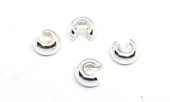 Sterling silver Crimp cover 7mm 4 pack-findings-Beadthemup