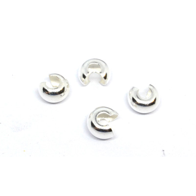 Sterling silver Crimp cover 7mm 4 pack