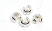 Sterling silver Crimp cover 6mm 4 pack-findings-Beadthemup