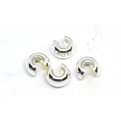 Sterling silver Crimp cover 6mm 4 pack