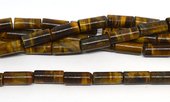Tiger eye approx. 14x6mm polished tube strand 20 beads-beads incl pearls-Beadthemup