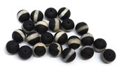 Matt agate polished 10mm white band EACH BEAD-beads incl pearls-Beadthemup