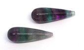 Flourite Polished Briolette 28x10mm Pair-beads incl pearls-Beadthemup