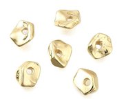 18k gold plated Brass Irregular rondel 5.5x4.5mm 4 pack -findings-Beadthemup