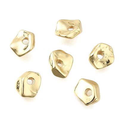 18k gold plated Brass Irregular rondel 5.5x4.5mm 4 pack 