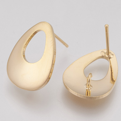 18k Gold plated Brass Stud 17x12mm 1 pair