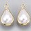 18k gold plated Brass Faux Pearl 18x10mm Pendant 2 pack