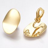 18k gold plated Brass Clip on stud 20x14mm with ring 1 pair-findings-Beadthemup