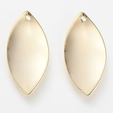 18k Gold plated Brass Twist elipse 23x11mm pendant 4 pack-findings-Beadthemup