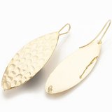 18k Gold platd brass Elipse earwire 47.5x17.5mm 1 pair-findings-Beadthemup