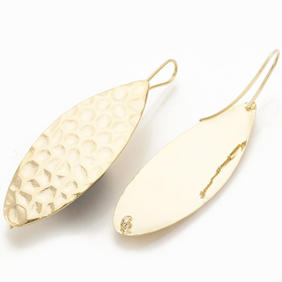 18k Gold platd brass Elipse earwire 47.5x17.5mm 1 pair