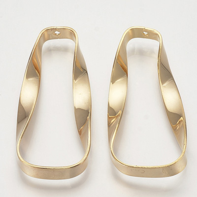 18k gold plated twist open pendant 51x23.5mm 2 pack