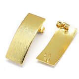18k gold plated rectangle stud with back 25x10mm 1 pair-findings-Beadthemup