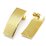 18k gold plated rectangle stud with back 25x10mm 1 pair